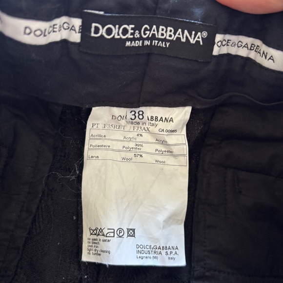 Dolce & Gabbana black lace-patterned pants. - Picture 2 of 3